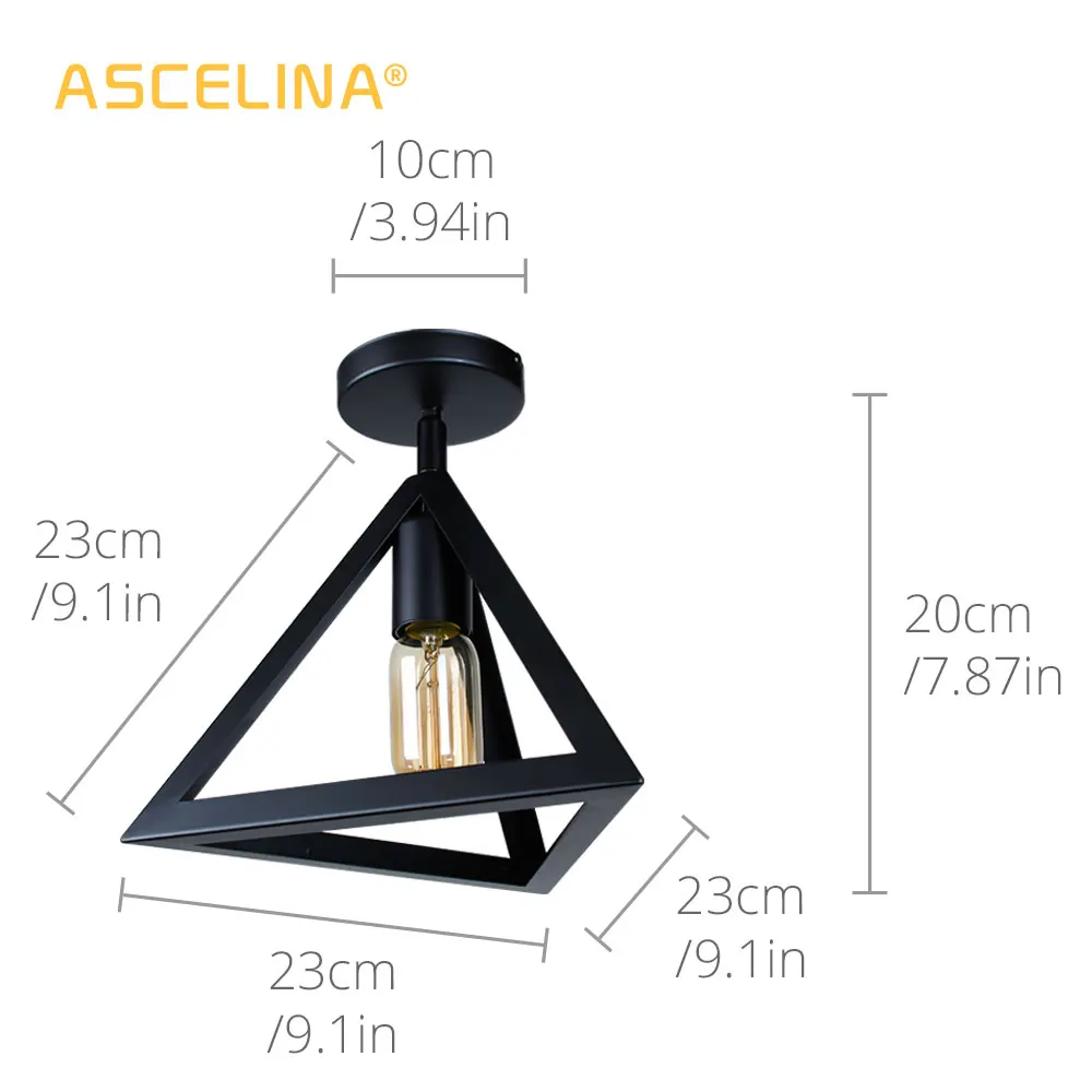  Vintage Ceiling Lamp Industrial ceiling light rectangle Ceiling Lighting triangle LED ceiling light - 32669371143