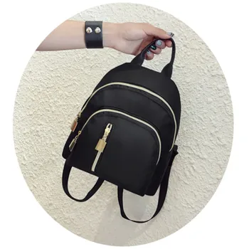 

Women Mini Backpack Oxford Female Casual Solid Bag Oxford Waterproof Bag Portable Travel Bag Teenage Schoolbag Small Backpack