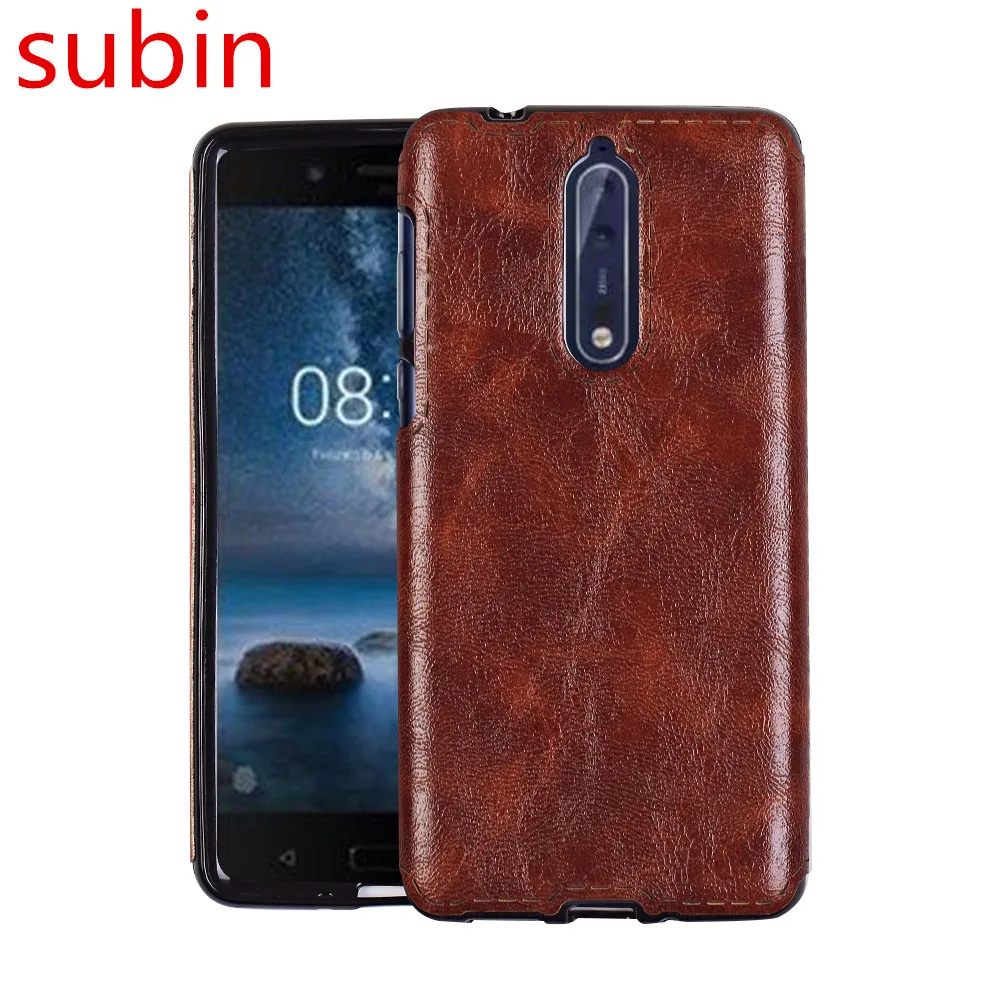 subin For Nokia 8 Case 5.3inch Soft TPU+PU Leather Paste skin Silicone Cover TA-1052 Phone Cases |