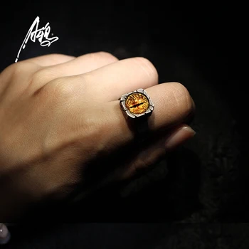 

Personality 8 Colors Eye Ring Handmade Customized S925 Sliver Ghosts Eyes Vintage Gothic Rings Rock Party Punk Mens BoyJewelry