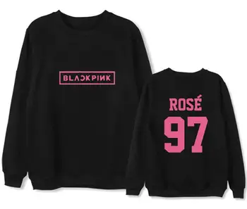 

Kpop blackpink member name printing o neck thin sweatshirt for spring autumn unisex fans supportive pullover hoodies