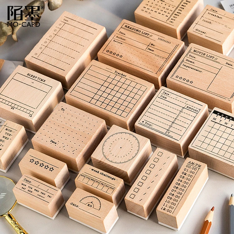 

Diary Stamps Wooden Rubber Stamp Seal Week Day Design For Diary Scrapbooking