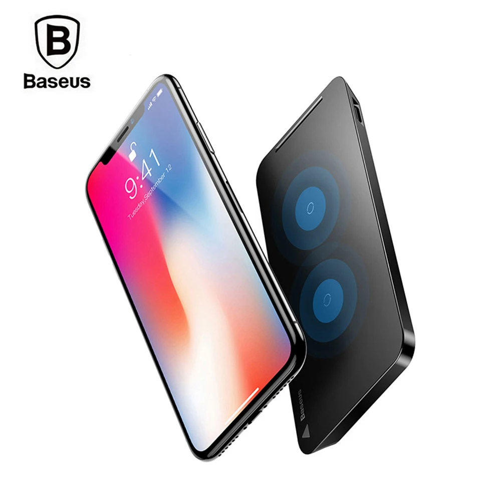 

Baseus Qi 10W Fast Wireless Charging Pad Dual Coil Charger with Holder for iPhone X Samsung Galaxy S9 S8 Docking Dock Station