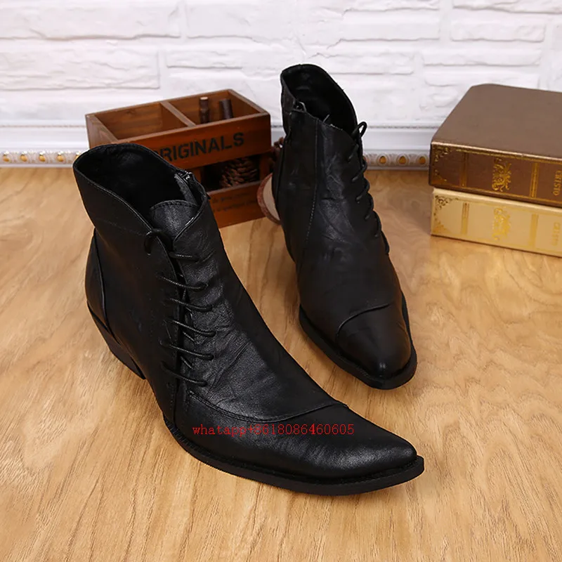 mens black square toe dress boots