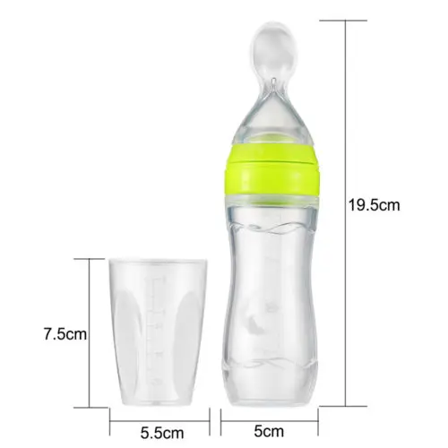 Baby Silicone Squeezable Feeding Bottle Utensils With Spoon Food Rice Cereal Feeder Safe Solid Feeding