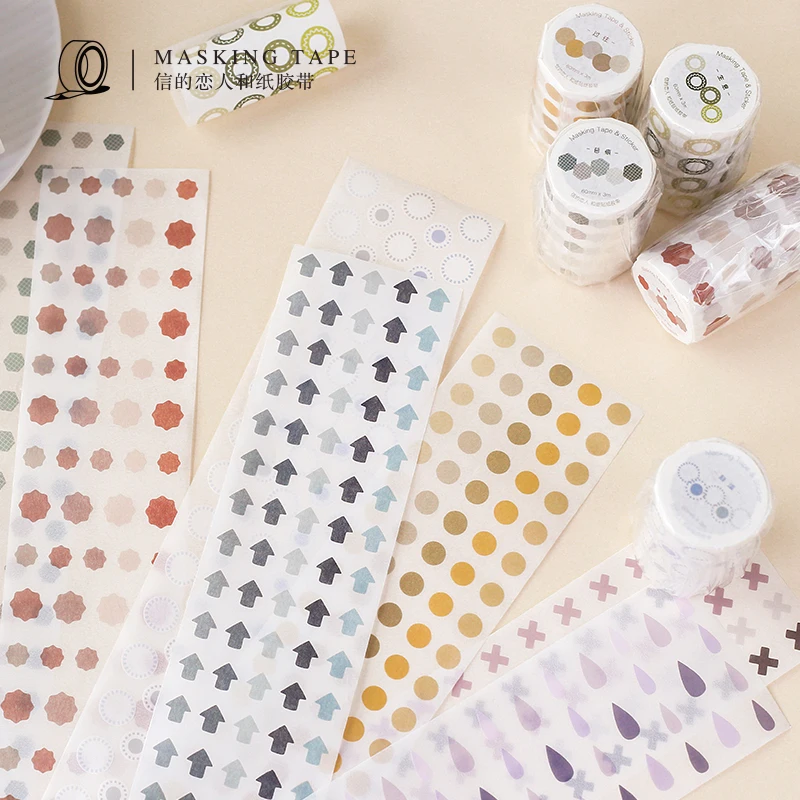 

Washi Tape Scrapbooking Colorful Dots Washi Tape Japanese Paper Diy Planner Masking Adhesive Stickers Decorative Stationery