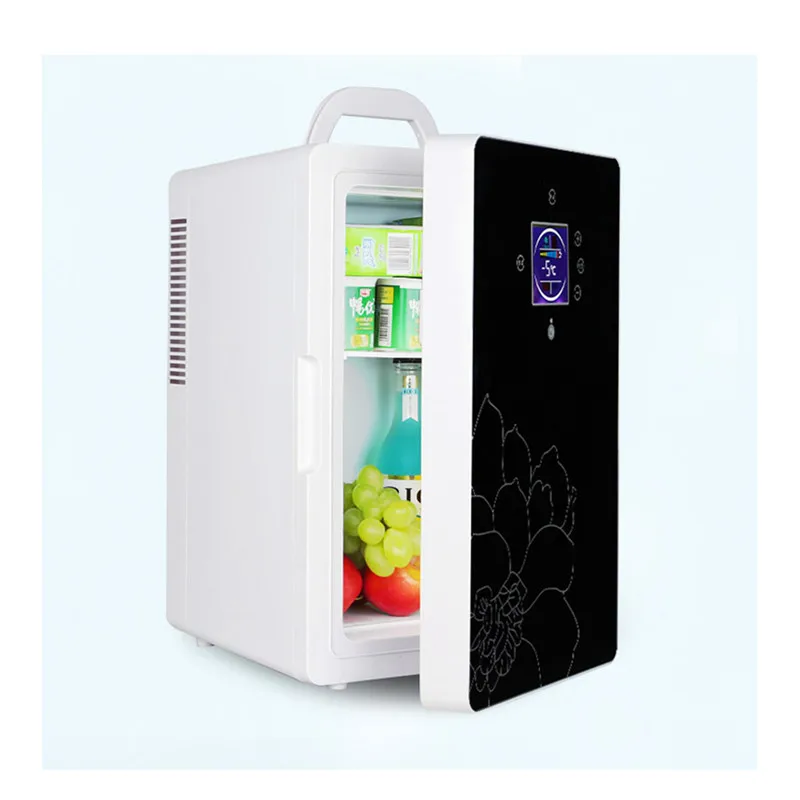 16 л 220 в 12 В двухъядерный ЖК-дисплей мини автомобильный холодильник ABS многофункциональный домашний холодильник морозильная камера теплый портативный автоматический холодильник морозильная камера