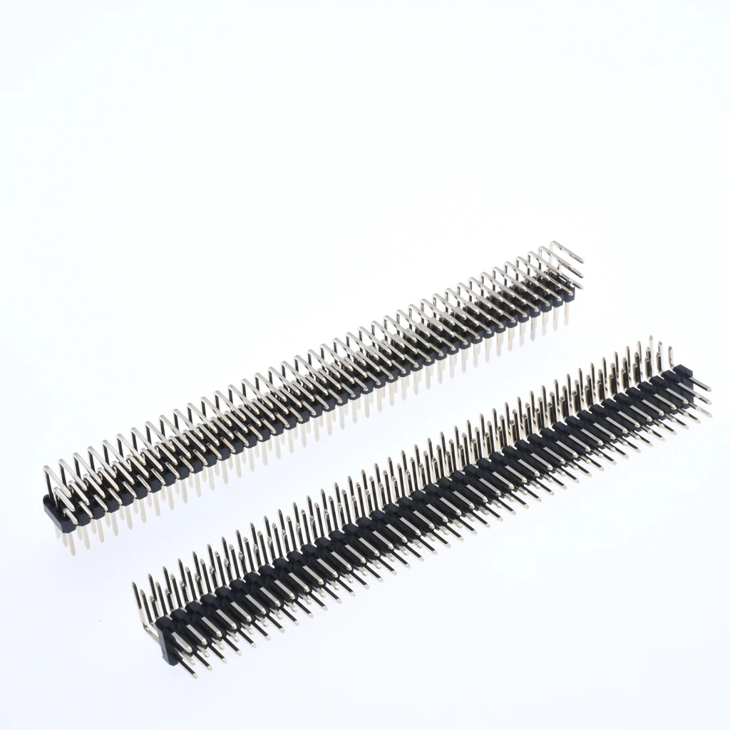 

50pcs 2.54mm 3x40P 40pin Male Pins Three Row Right Angle Pin Header 3 ROW