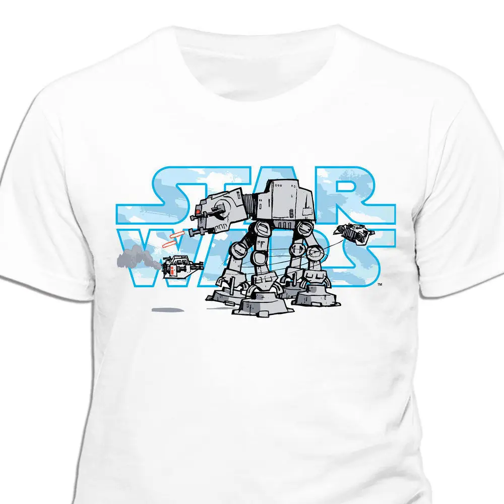 

Star Wars - Logo with ATAT Walker T Shirt - NEW & ANDISE Youth Round Collar Customized T-Shirts free shipping