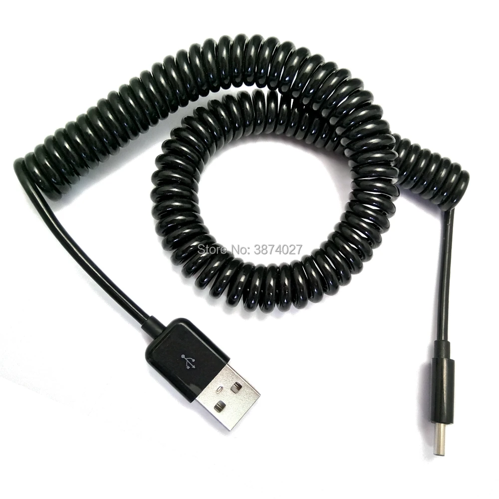 1 м 3 пружинный Спиральный USB 2 0 штекер мини кабель для синхронизации данных и