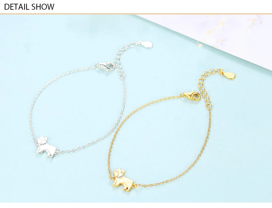 

S925 sterling silver ladies bracelet simple fashion dog jewelry GBX03