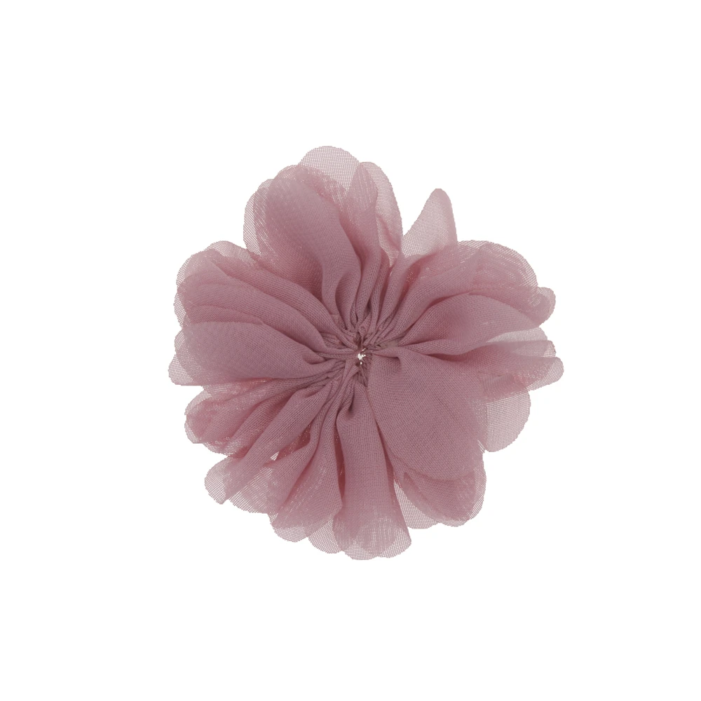 Мини DIY цветы Детский бутик 2,8 ''Шифоновый Цветок без зажимов Рождественские Свадебные аксессуары для волос для девочек 18 шт./лот - Цвет: dirty pink
