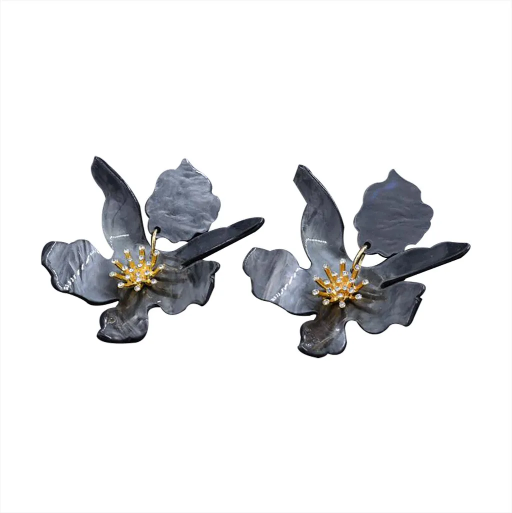 

2019 Fashion Women Flower Shaped Resin Drop Dangle Ear Stud Earrings Jewelry Casual Elegance Luxury Earrings pendientes