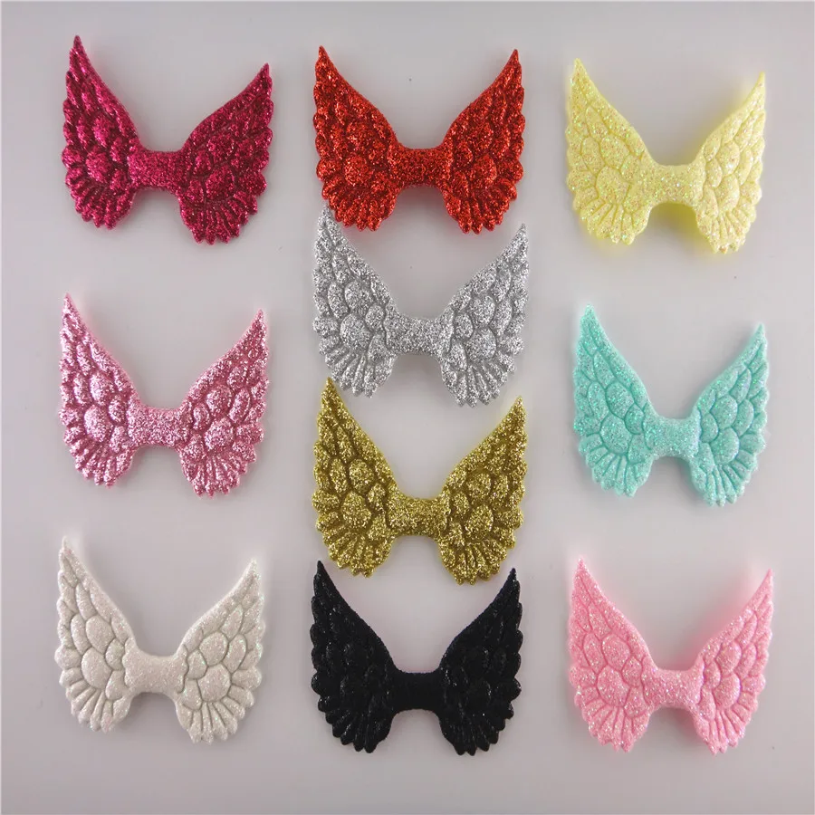 

10pcs/Lot 50*33mm Glitter Wings Diy Hair Bow Accessories Craft Supplies,Diy Handmade Materials,Y181220501