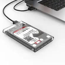 2,5 дюймовый Прозрачный чехол для жесткого диска USB3.0 на Sata 3,0 без инструментов 5 Гбит/с Поддержка 2 ТБ UASP протокол
