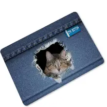 Творческий джинсовые резиновый коврик милые Pet кошки собаки 3D печати ковры для декора гостиной ковры ванной Кухня вход не-коврик
