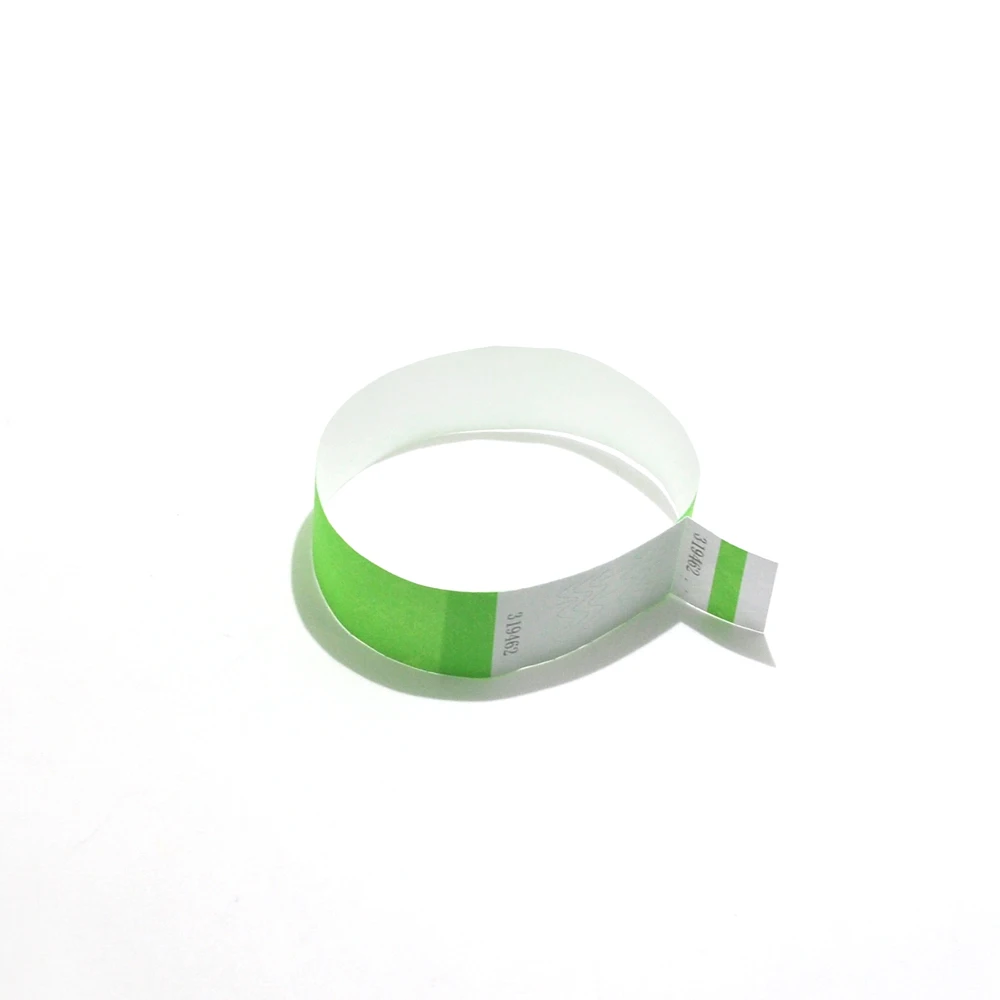 Solid NEW Color 1" Tyvek Wristbands Stub Detachable for ID Paper Wristbands for Party Events Only 100 Pieces - Цвет: Neon Green