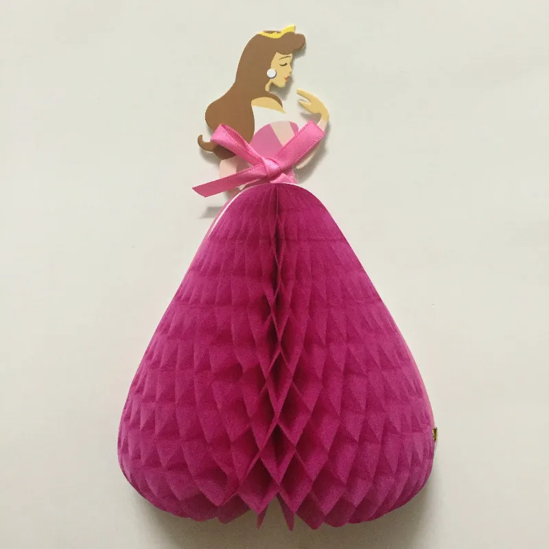 

1pcs Red Card Princess Inviting Cards 3D Dimensional Greeting Paper Honeycomb Inviting Cards Wedding Engagement Party