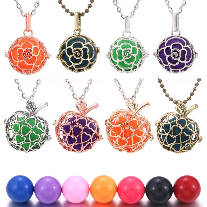 

2019 New Silver Gold Mexico Chime Music Ball Locket Necklace Pregnancy Necklace for Aromatherapy Essential Oil Pregnant Women
