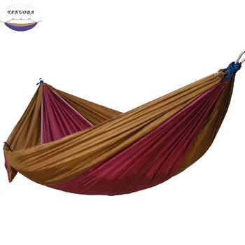 

Camping Hammock Single Camp Hammock With Tree Rope and 4 Carabiners,Portable Lightweight Nylon Fabric for Backyard