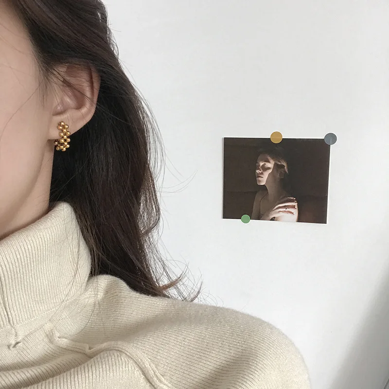fashion beads earrings 100% 925 Sterling silver Jewelry fashion Hypoallergenic Stud earrings for women gift