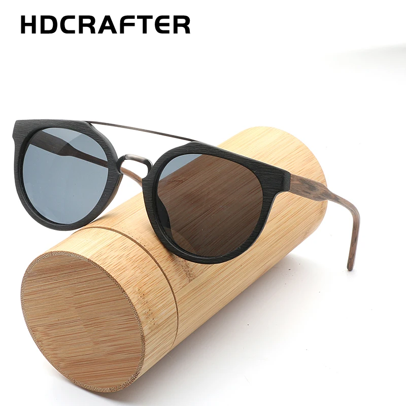 

HDCRAFTER 2018 New Vintage Wood Sunglasses Polarized Classic Mens Wood Sunglasses in Box