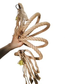 

100/150/200 cm Parrot Toys Pet Standing Rope Bird Cage Decoration Climbing Toy Chewing Rope Parrot Bird Cage Toys Rope Bell