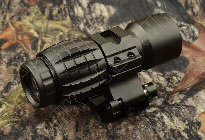 Тактический Совместимость с Red Dot Sight Scope 3x лупа с откидной в сторону Picatinny Weaver Rail Mount M9443