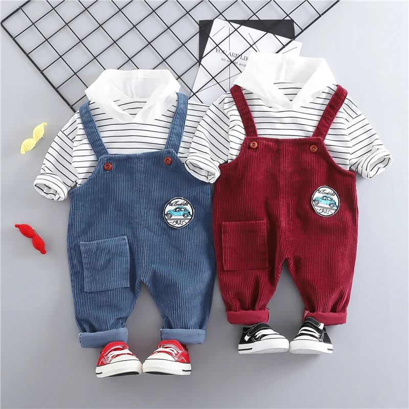 

HYLKIDHUOSE 2019 Baby Girls Boys Clothing Sets Toddler Infant Clothes Suits Hooded T Shirt Bib Pants Kids Children Costume