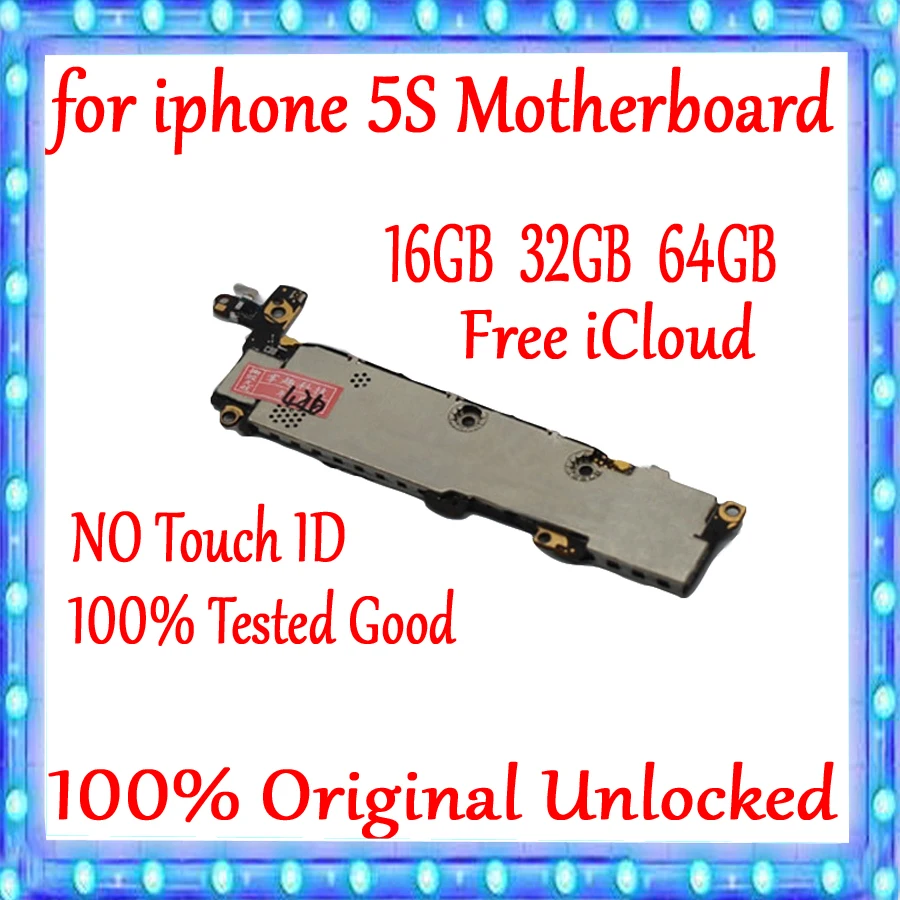  Motherboard For iPhone 5S 100% Original Unlocked Mainboard IOS Installed Logic Board With / Without