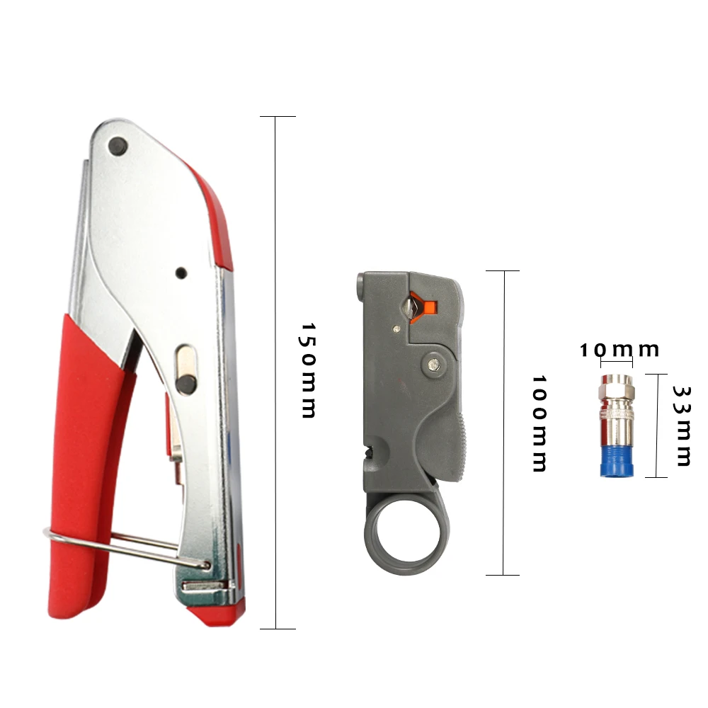 Коаксиальный кабель компрессионный f-тип соединители обжимные плоскогубцы Набор для зачистки проводов домашний кабель ТВ набор