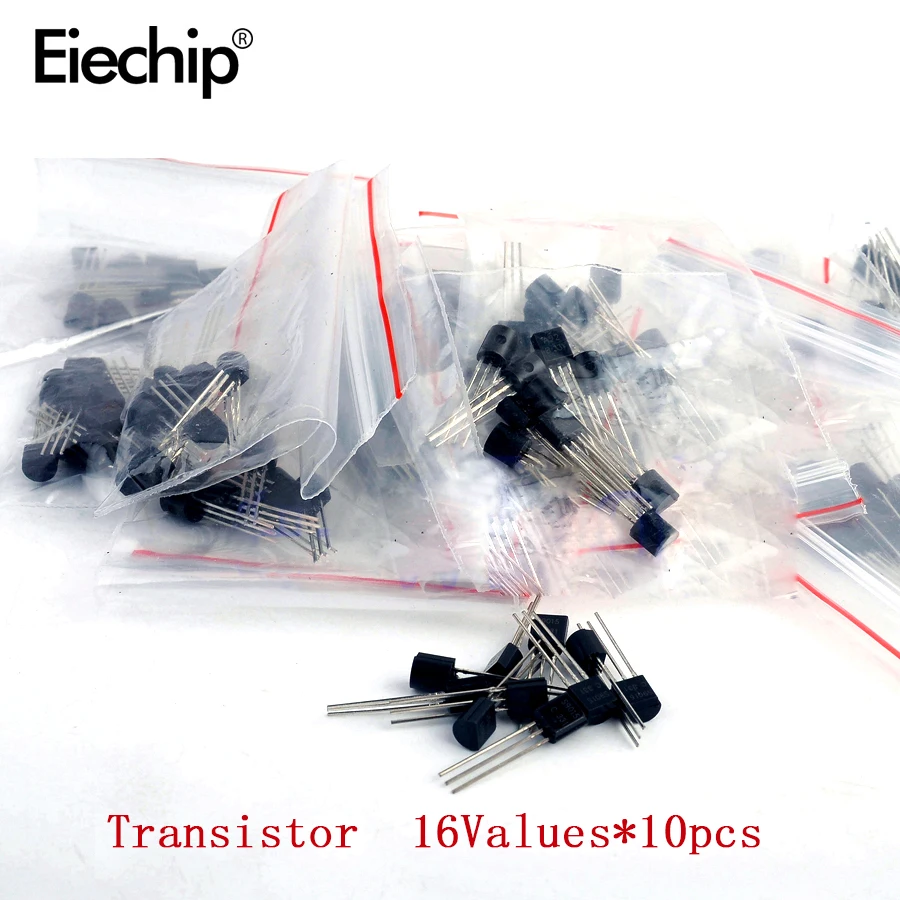 

16Values TO-92 transistor set silicon transistor amplifier 2N3906 2N3904 S8050 S8550 C1815 A1015 2N5401 2N5551 S9012/13/14/15/18
