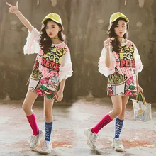 С рисунками из мультфильмов для девочек платье с принтом es детей Костюмы Лето Еда Письмо Платье с принтом, с кружевным плетением, свободная, с короткими рукавами Вечерние Vestido