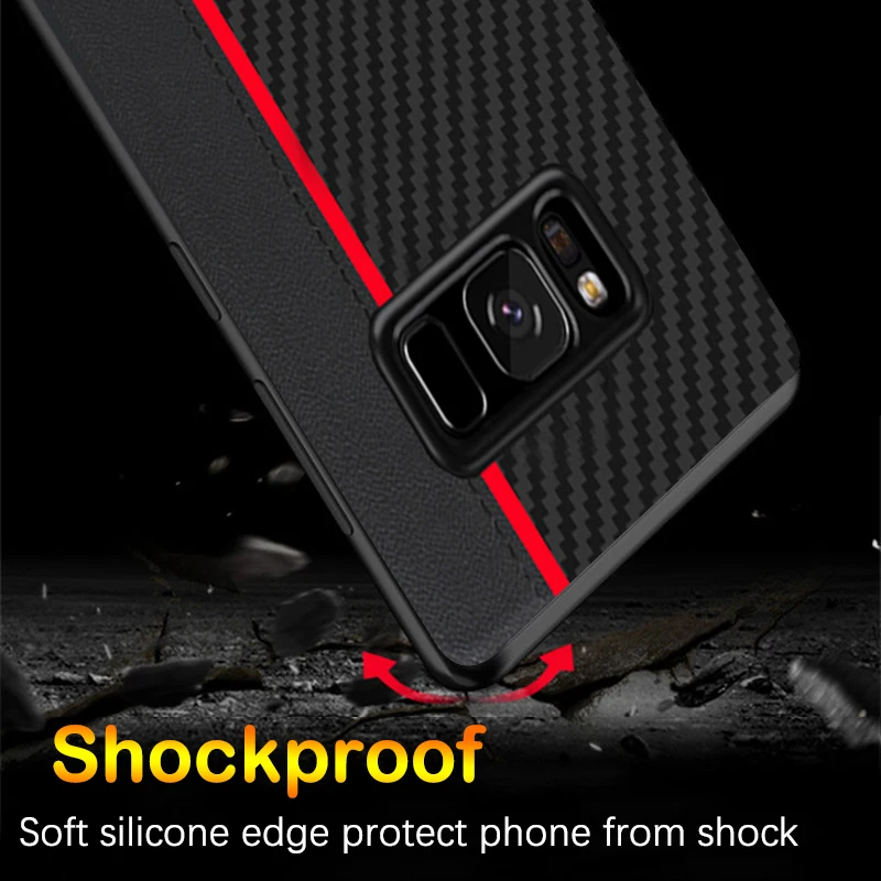 Original CENMASO for Samsung S8 Case Luxury Fiber Leather Protection Cover for Samsung Galaxy S8 Plus Case Galaxy S8 Case Cover