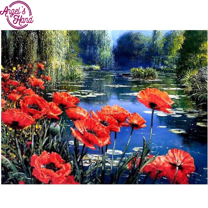

diy 5d diamond painting,Poppy flower,painting rhinestones,square,full,diy,nature diamond embroidery Christmas gift