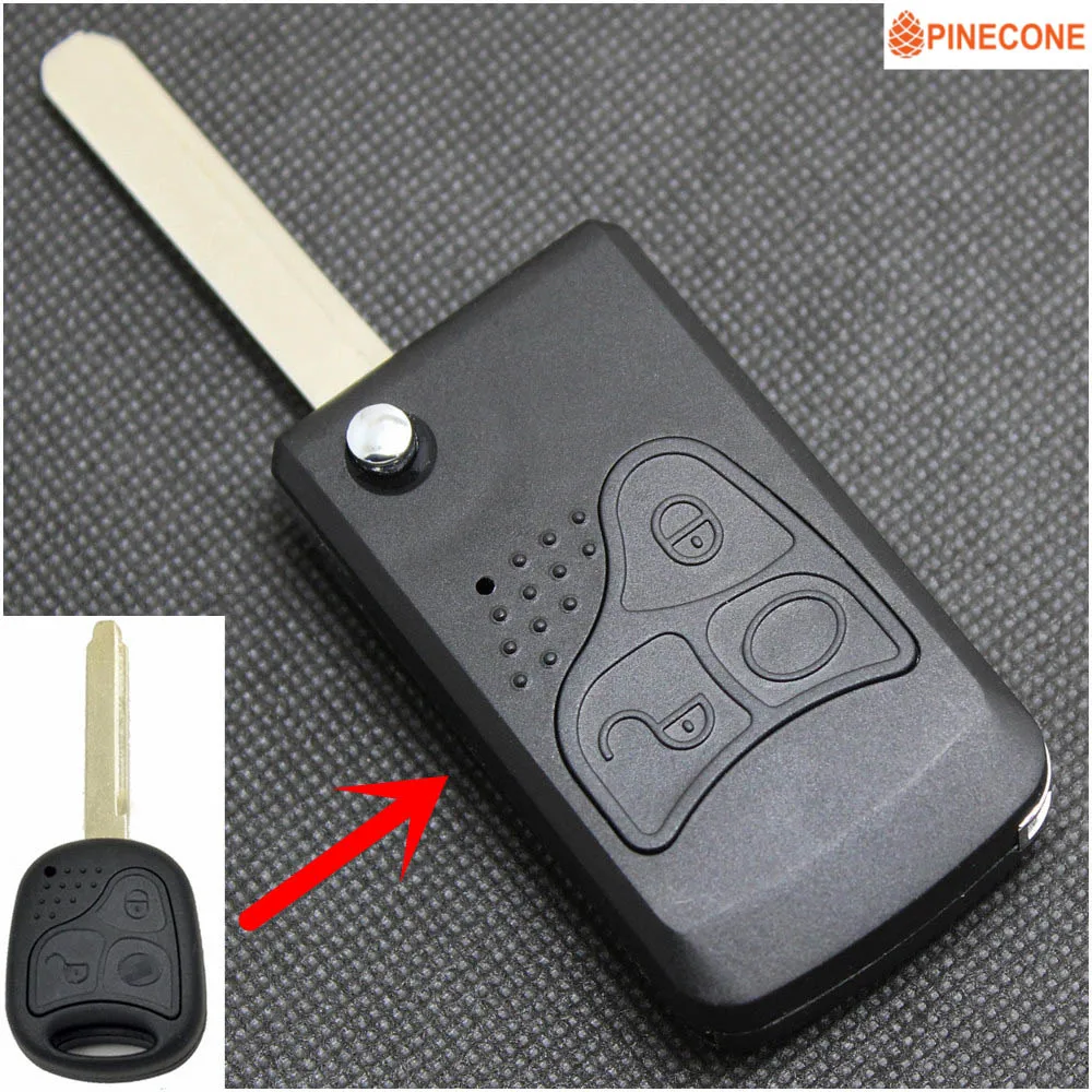 

PINECONE Flip Folding Key Shell for LIFAN 520 620 Car Key Case 3 Buttons Uncut Brass Blade Modified Key Shell Fob 1 PC