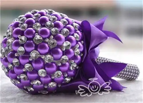 Boquet Цветы Букет кристаллами Свадебные букет для невесты ручной работы аксессуары, украшенные красивыми жемчужинами, Бисер для невеста