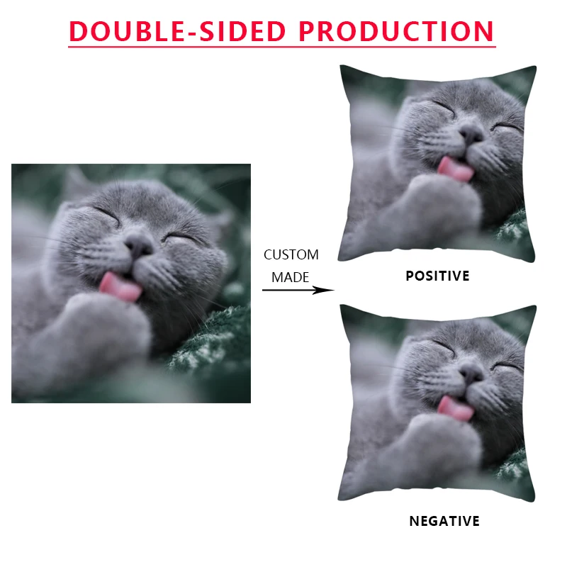 

Double-sided Private Customization Home Decorative Pillows Customize Cushion Cover Personalized Linen Pillowcase Print Photo