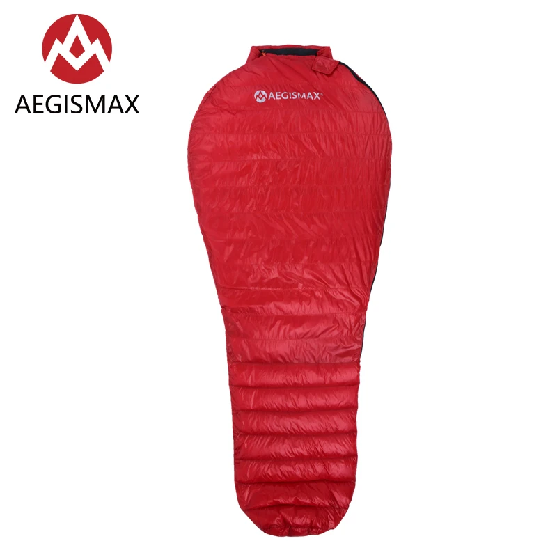 Free Shipping  AEGISMAX NANO Red 700FP Ultra Dry White Goose Down Mummy Adult Outdoor Camping Spring Autumn Sleepi