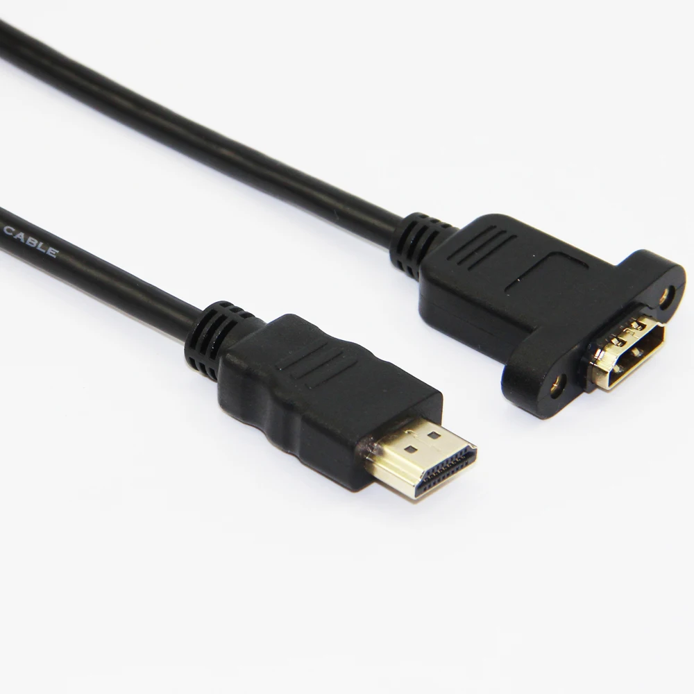 Позолоченный HDMI кабель-удлинитель для мужчин и женщин с винтовым креплением на панель V1.4 1080P для psp HDTV 30 см 50 см 1 м 1,5 м