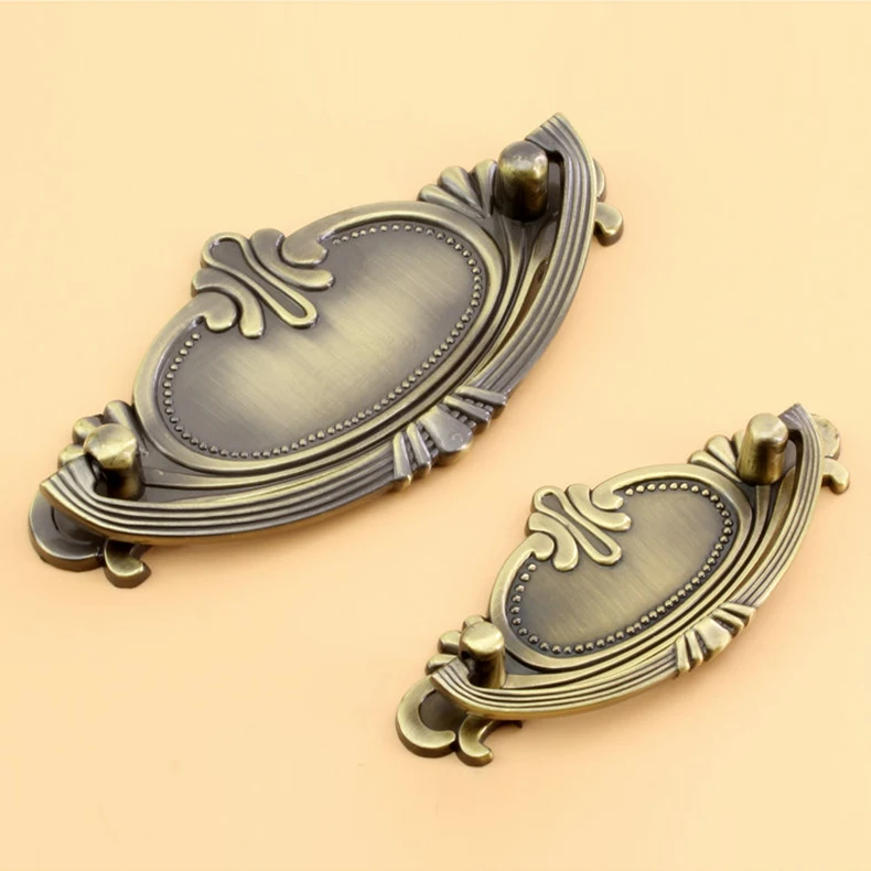 

Antique Door Pulls Knobs Cabinet Kitchen Dresser Drawer Handles,64mm/96mm Hole Spacing, Zinc Alloy, Cpper and Bronze