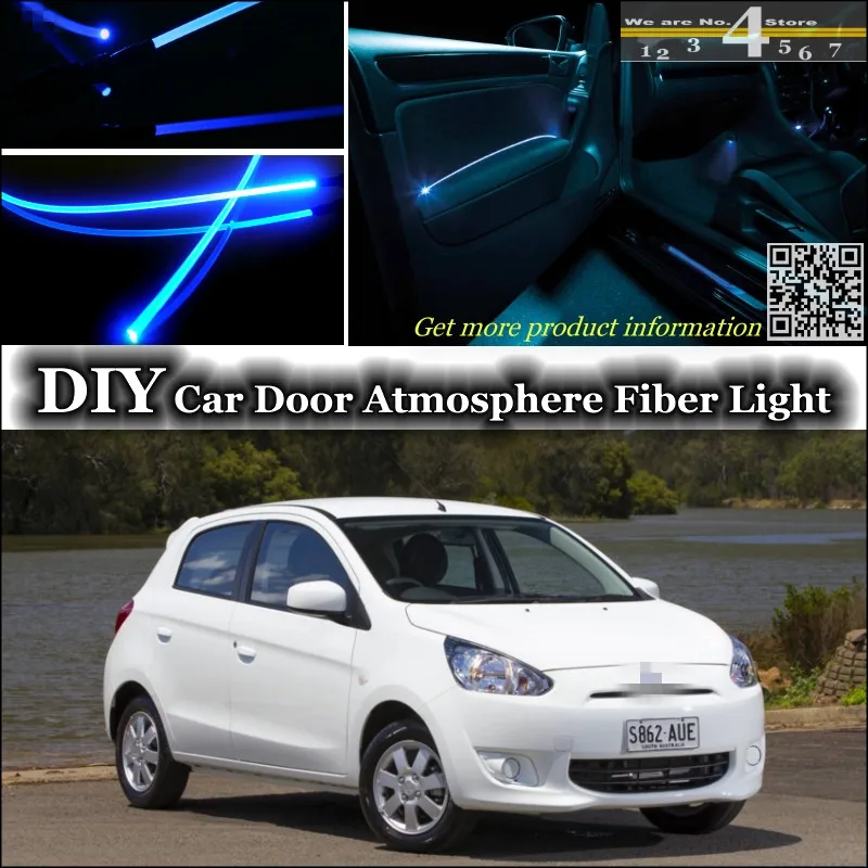 

interior Ambient Light Tuning Atmosphere Fiber Optic Band Lights For Mitsubishi Mirage Attrage Space Star Inside Door Panel