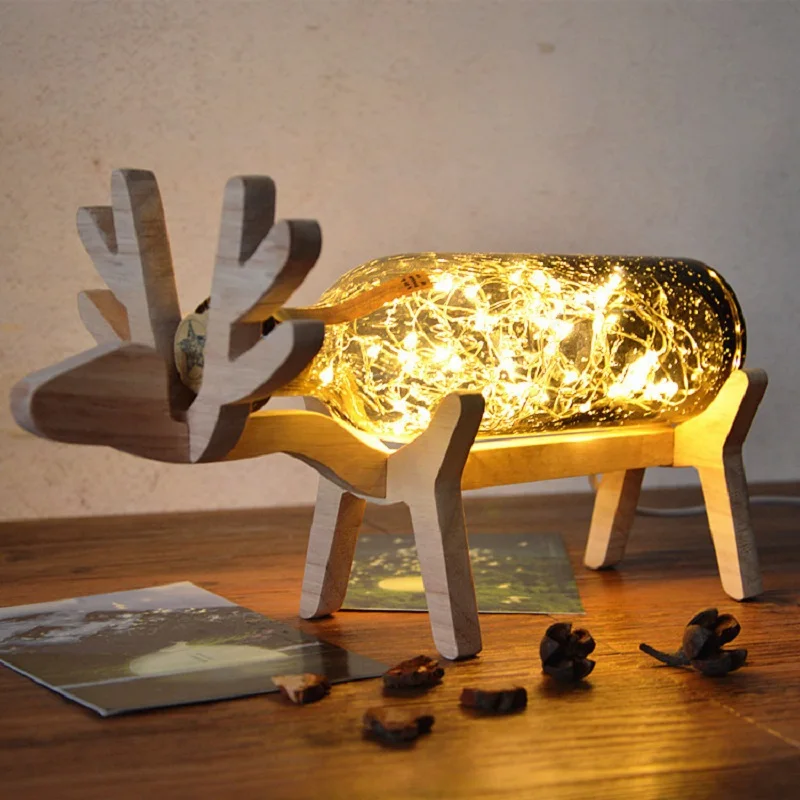 Handmade Beech Deer Lamp Bracket Glass Night Base Decoration Creative Spark Tree Honeysuckle Bedroom | Дом и сад