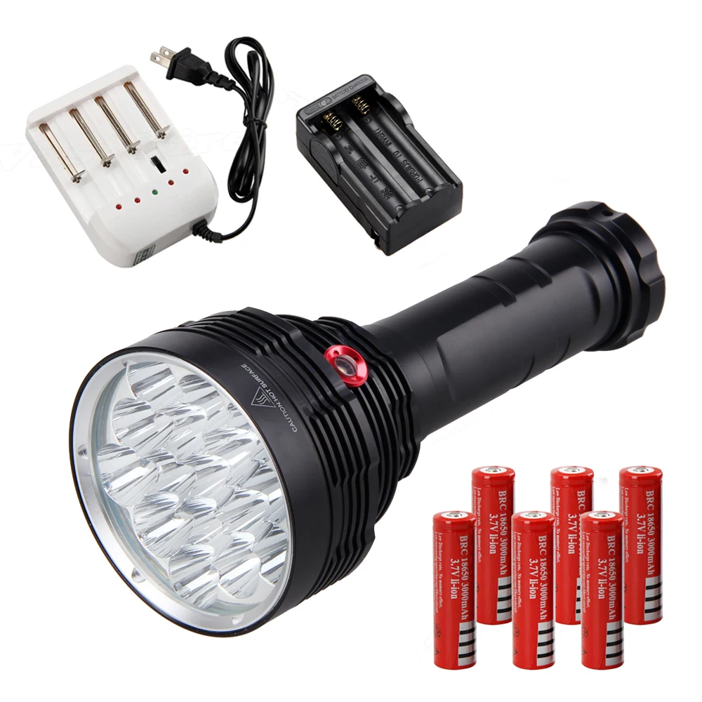 

Powerful Waterproof LED Flashlight 20000LM 16X XML T6 LED Torch Hunting Light+Rechargeable Battery+Charger