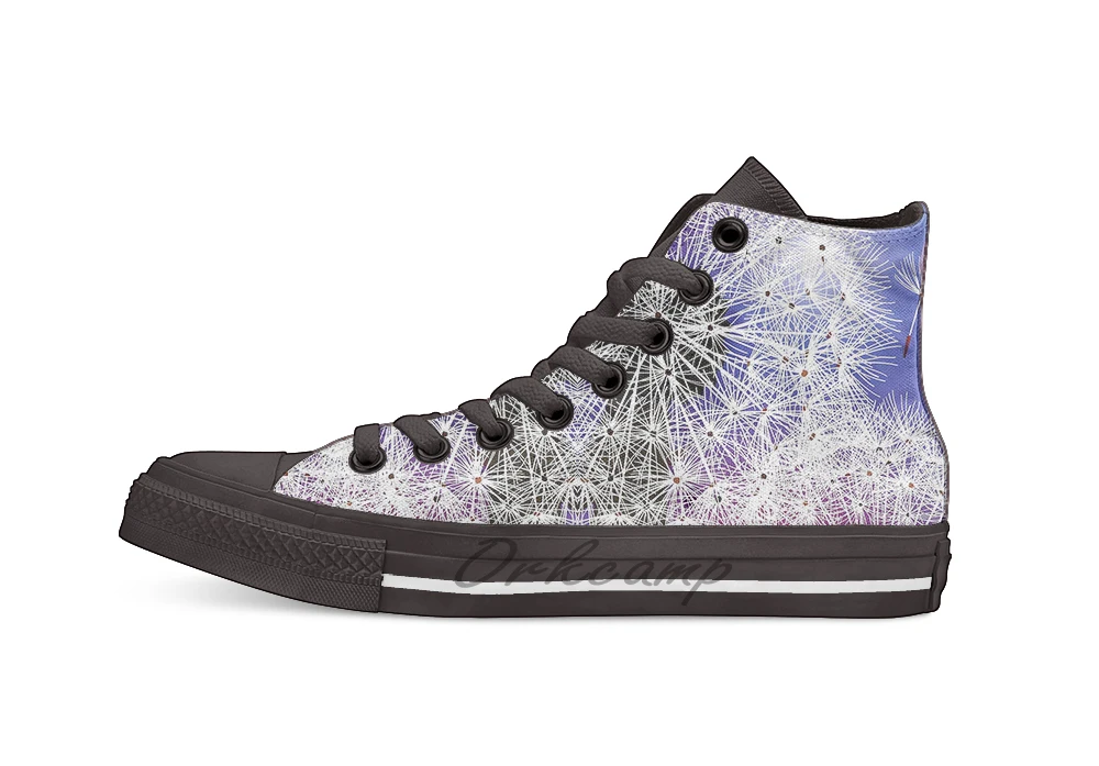 

Pure Natural Dandelion Dandelion Unisex High Top Canvas flat Casual Custom shoes Drop Shipping