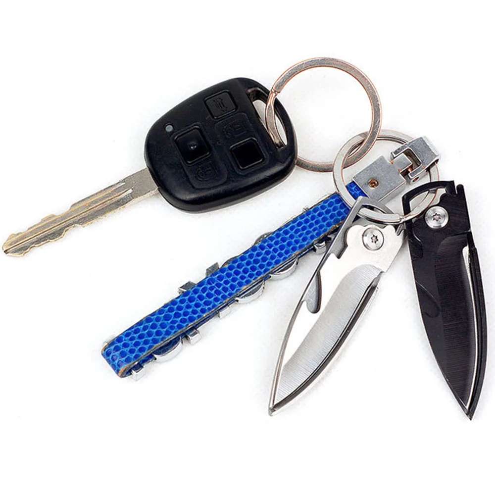 Portable Mini Pocket Multi function Keychain Hook Folding Knife Outdoor