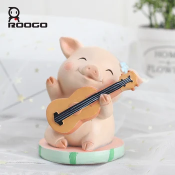 

Roogo creative cute little lazy pig mini home decoration accessories table craft decoration ornament lovers gift for girlfriend