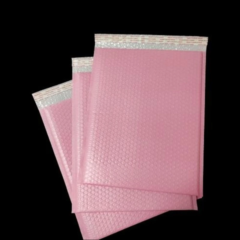 50Pcs Pink courier bag padded self adhesive poly mailer bubble poly