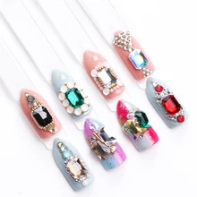 10 шт. Стразы с плоской задней поверхностью для ногтей, Хрустальные Стразы AB прямоугольник дизайн украшения 3D подвеска с драгоценным камнем украшения для маникюра доступ к камню BE714