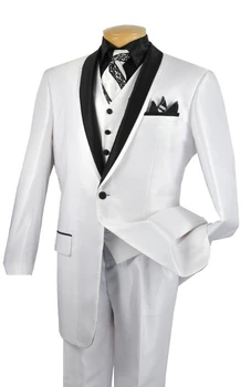 

Custom Made Groom Tuxedo White Groomsmen Shawl Lapel Wedding/Dinner Suits Best Man Bridegroom (Jacket+Pants+Tie+Vest) B170
